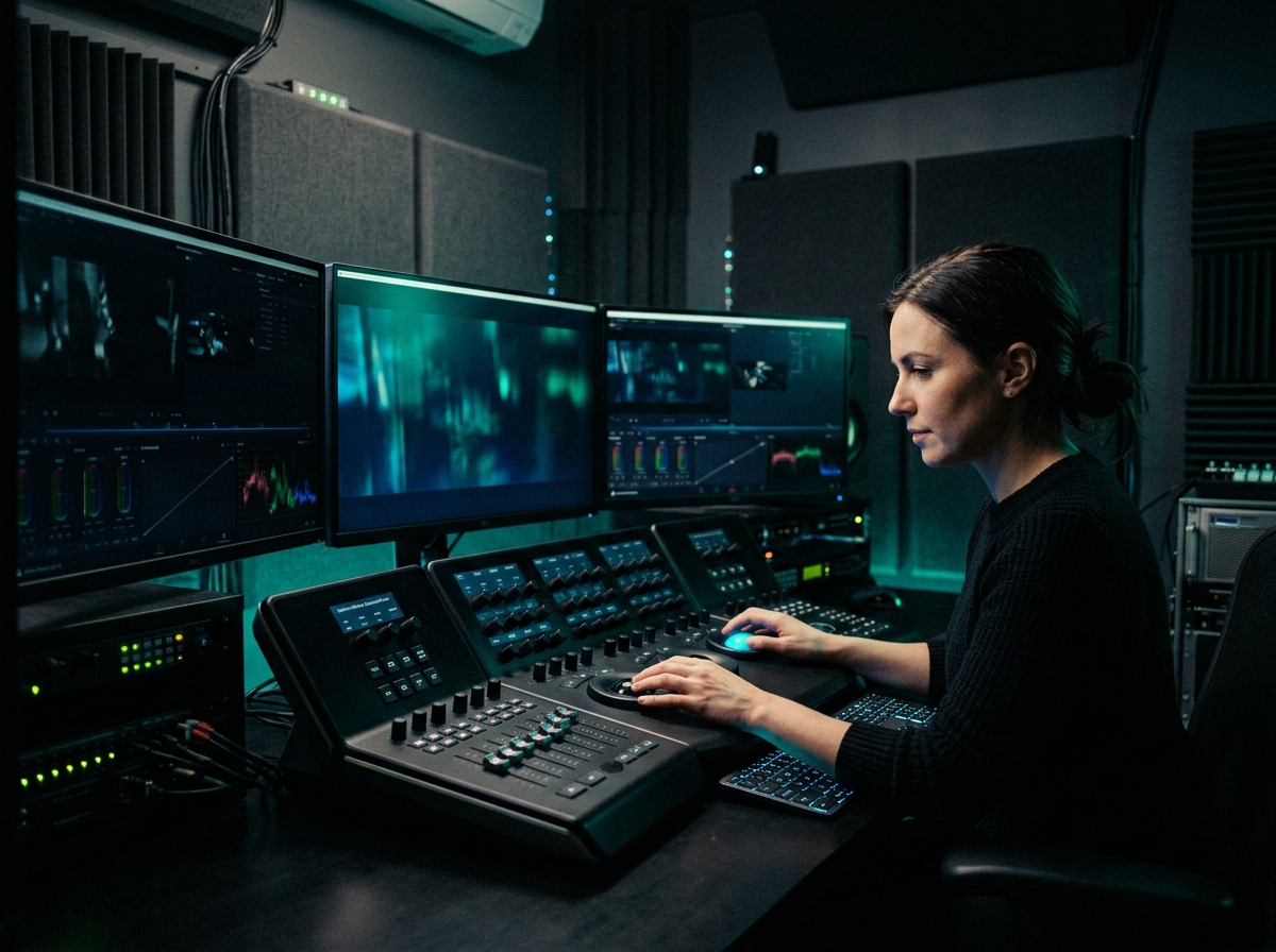 Color grading and digital broadcasting control suite